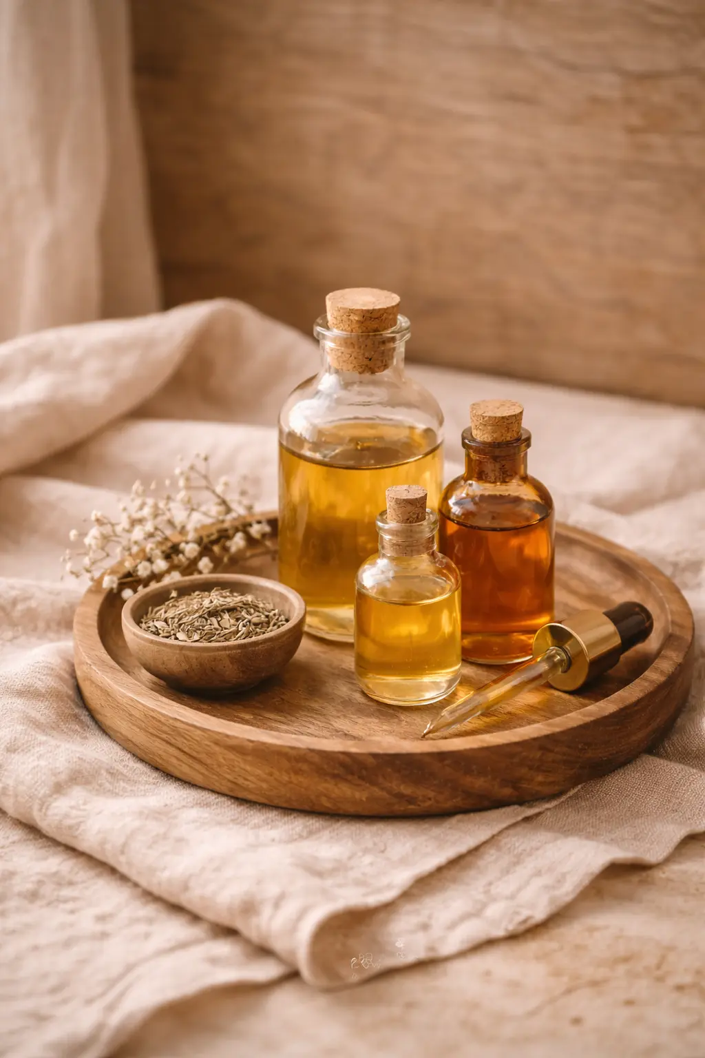 Bouteille d'huiles essentielles